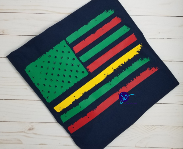 Green Red Yellow Destressed Flag Juneteenth Unisex Tee