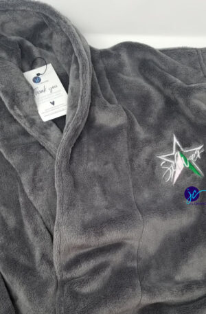 AKA Silver Star/Soror Plush Microfleece Shawl Collar Robe