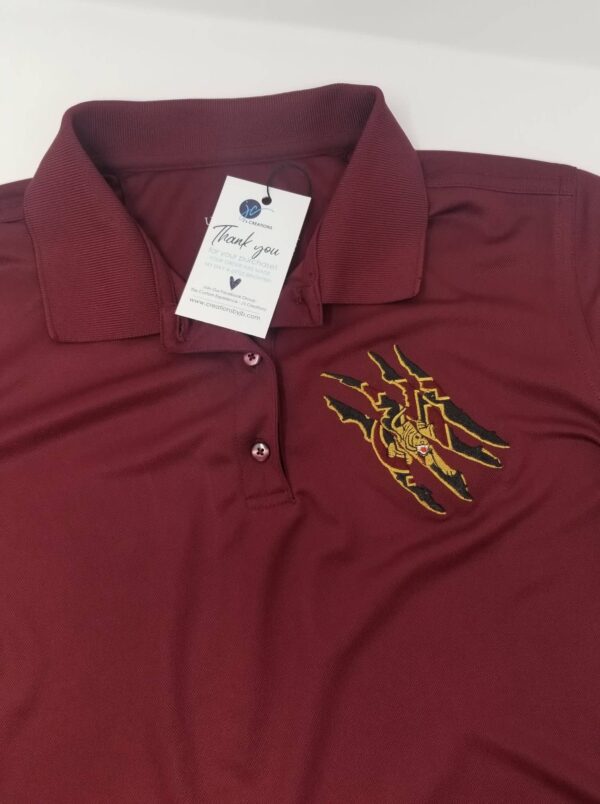 Tuskegee Unisex Polo with TU Tiger Scratch Embroidery Design