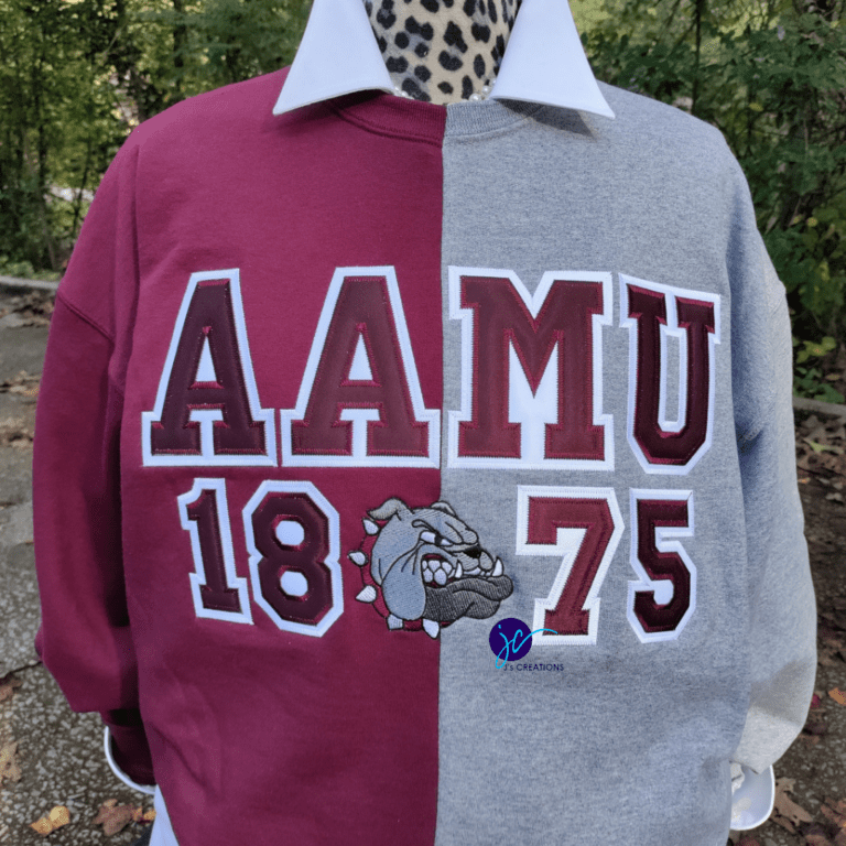 AAMU 1875 Half and Half Crew Neck Unisex Sweatshirt, Custom Half and ...