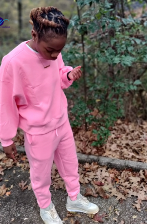 Balloon Sleeve Jogger Set – Bright pink