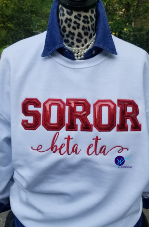 Delta Sigma Theta Inspired SOROR Embroidered Unisex Sweatshirt with Chapter