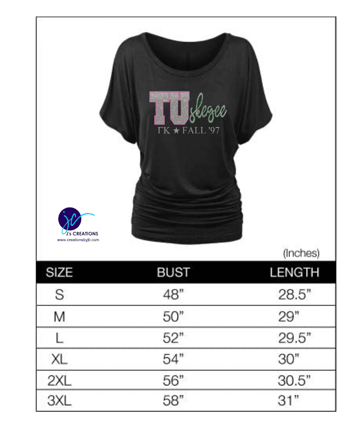A women 's size chart for the t. U. Loves it's a fall up shirt