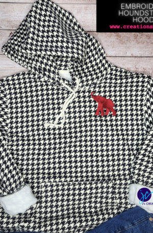 Embroidered Heavyweight Houndstooth Hoodie