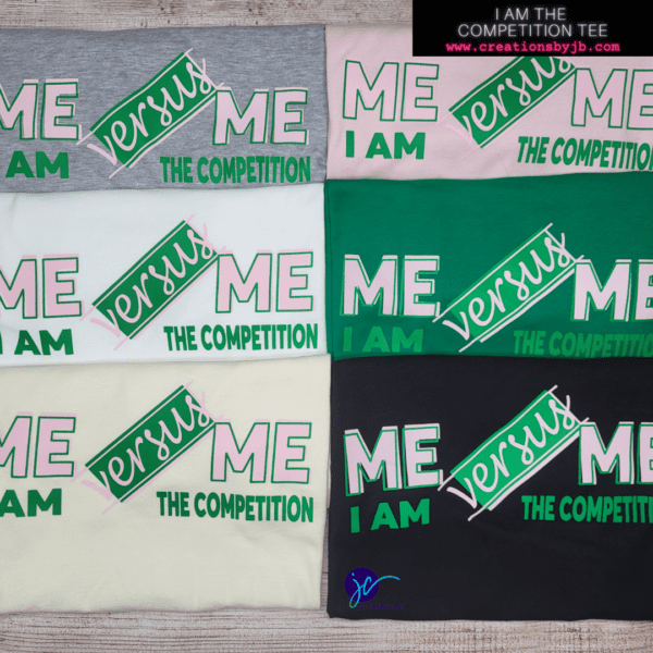 A group of six different colored shirts with the words " errul me i am " on them.