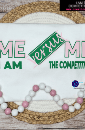 A white napkin with the words " me versus me " on it.