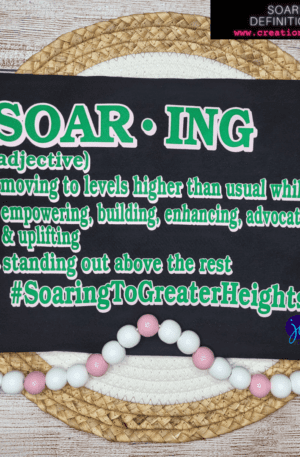 A chalkboard with the word soar ing on it.