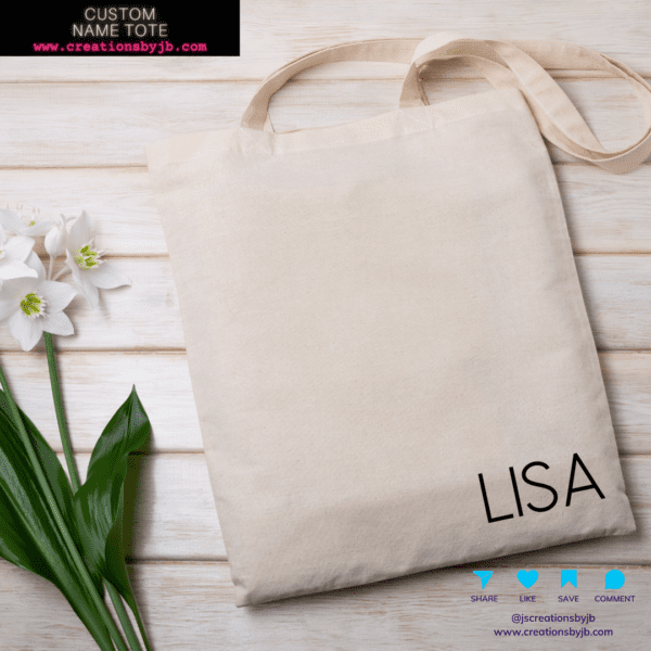 A bag with the name lisa on it