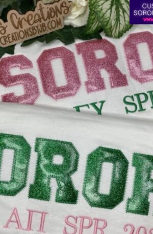 Custom Alpha Kappa Alpha Embroidered Soror Chapter & Initiation Date Unisex T-Shirt