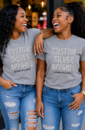 Custom Silver Star Line T-Shirt